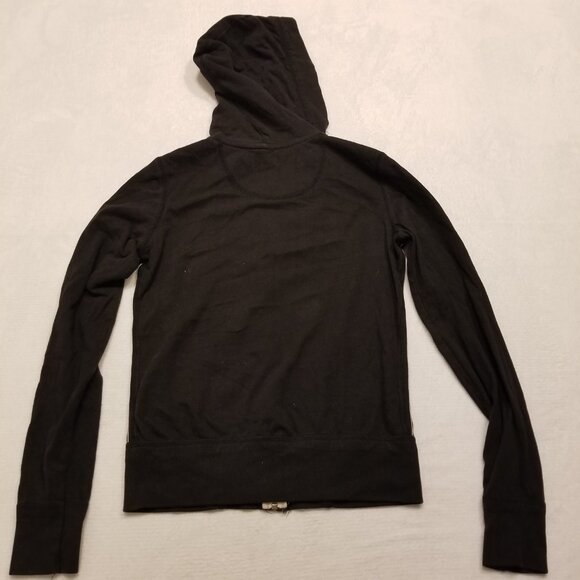 Vintage American Eagle Black Zip Up Hoodie Sweater X-Small Women's w/ Drawstring - Picture 4 of 8